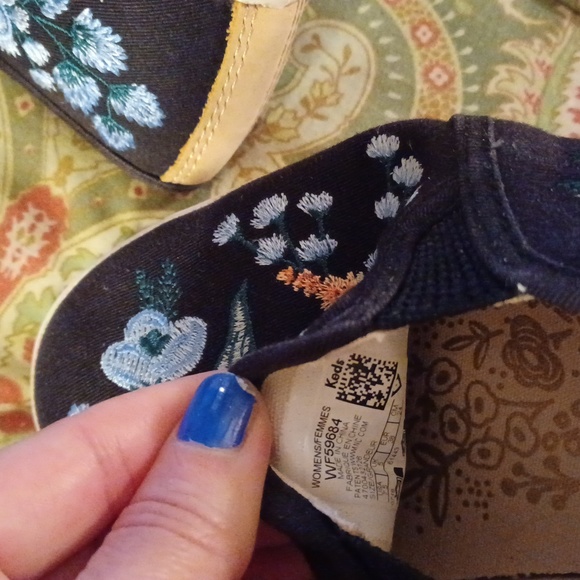 Keds Rifle Paper Co 7.5 7 1/2 black loafers flats shoes - Picture 5 of 5